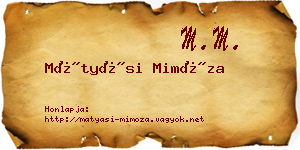 Mátyási Mimóza névjegykártya